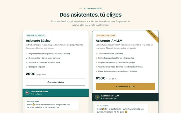 Asistente virtual respondiendo a un cliente