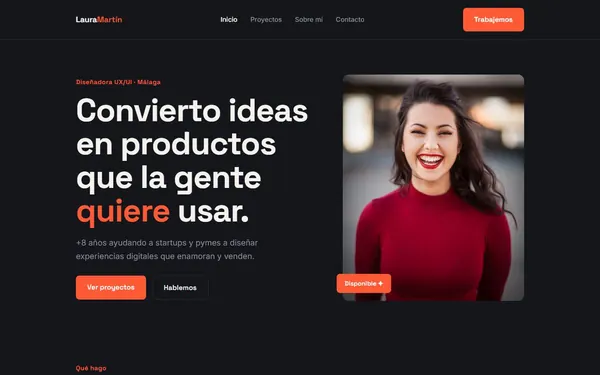 Web de presentación de una diseñadora